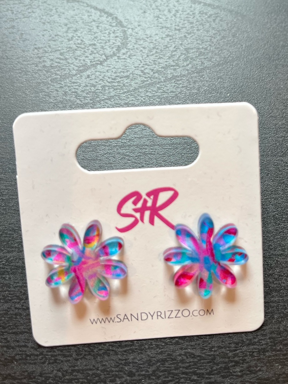 Kids Multicolor Flower Stud Earrings - Pink & Blue